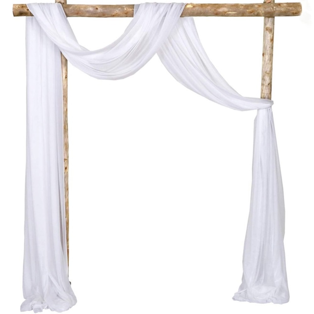 Chiffon Sheer Runner 2 Panels 6 Yards, Pure White